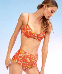 Cynthia Rowley Blossom High-Waisted Bikini Bottom WHAT'S HOT