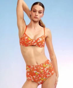 Cynthia Rowley Blossom High-Waisted Bikini Bottom WHAT'S HOT