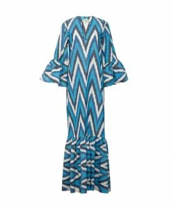 De Castro Long Viento Dress Light Blue