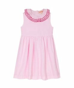 Seraphina THE LITTLE SCALLOP NECK DRESS | Rose Pink Chambray WHAT'S HOT