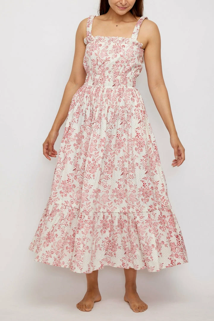 Daydress Florence Dress In Cerise Chintz Trail 3 Daydress Florence Dress In Cerise Chintz Trail