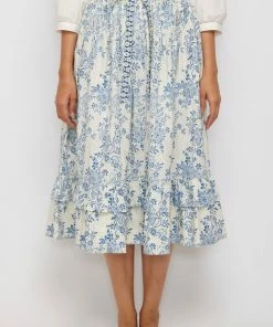 Daydress WHAT'S HOT Frill Skirt In Blue Chintz Trail