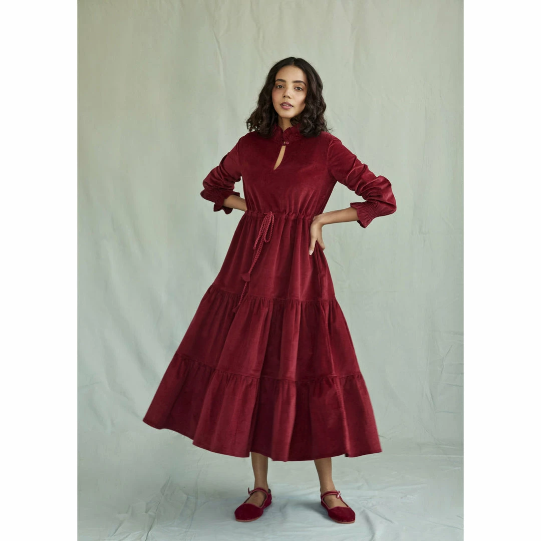 Daydress Alma Dress In Red Velvet Needlecord WHAT'S HOT 5 Daydress Alma Dress In Red Velvet Needlecord WHAT'S HOT