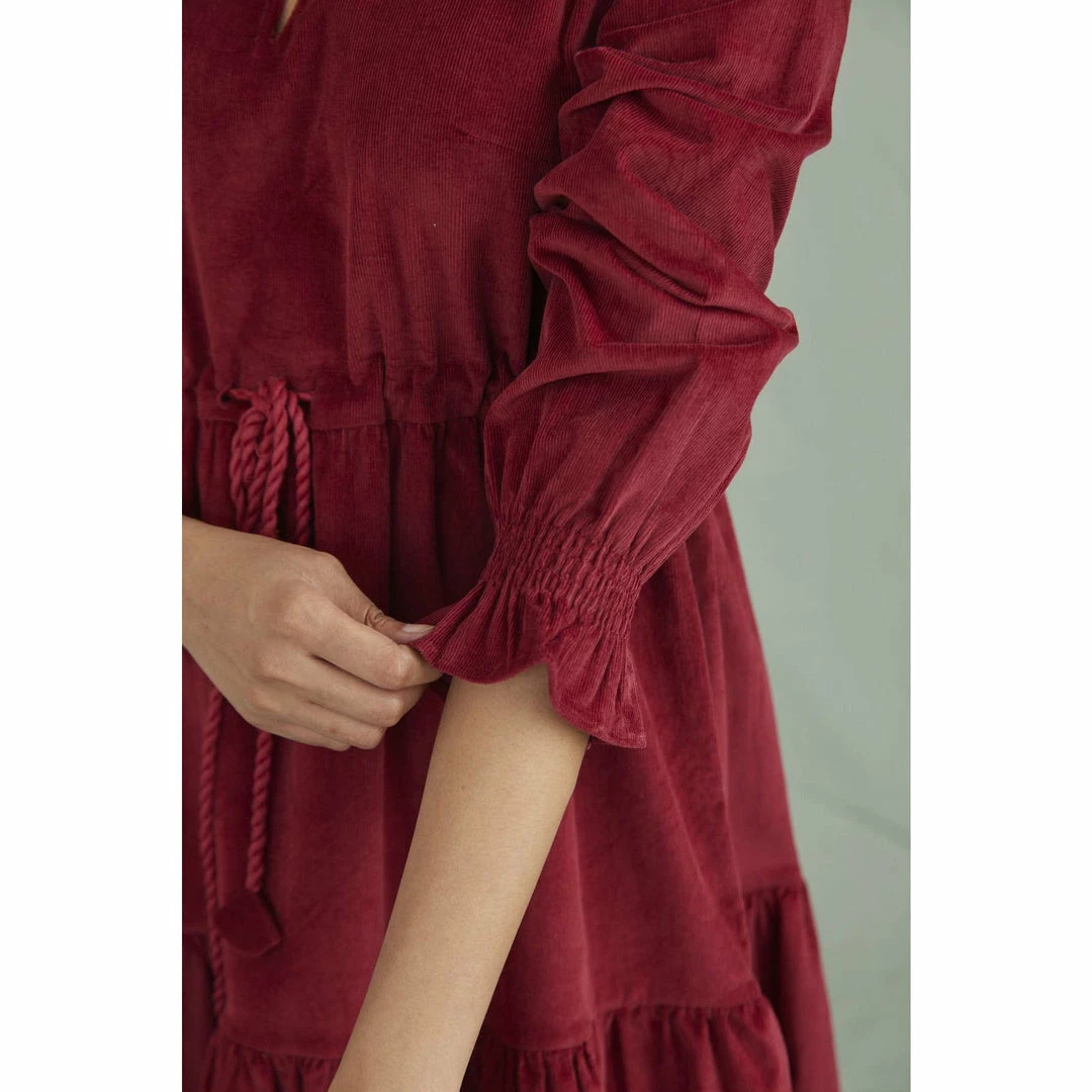 Daydress Alma Dress In Red Velvet Needlecord WHAT'S HOT 7 Daydress Alma Dress In Red Velvet Needlecord WHAT'S HOT