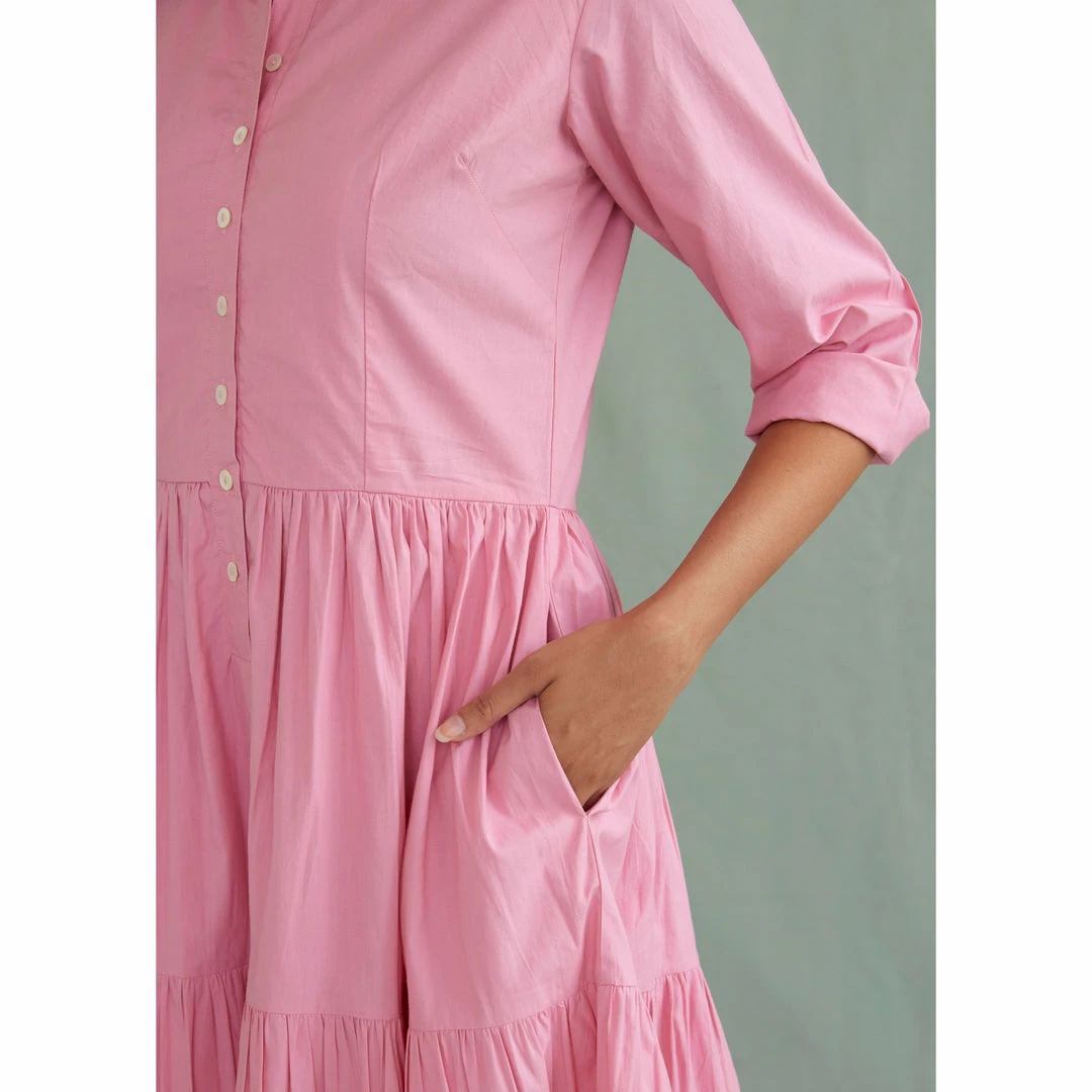 Daydress WHAT'S HOT Dakota Dress In Pink Poplin 8 Daydress WHAT'S HOT Dakota Dress In Pink Poplin