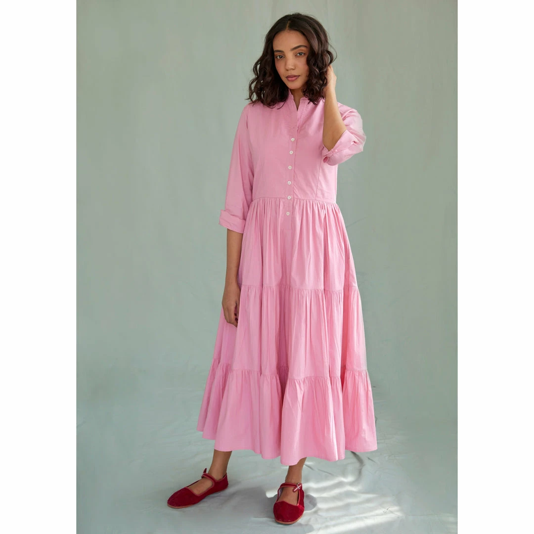 Daydress WHAT'S HOT Dakota Dress In Pink Poplin 3 Daydress WHAT'S HOT Dakota Dress In Pink Poplin