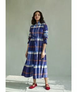 Daydress Alma Dress In Giant Handloom Check WHAT'S HOT
