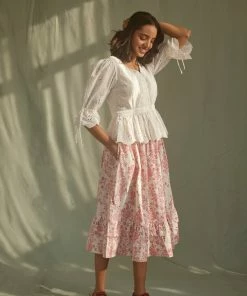 Daydress Frill Skirt In Cerise Chintz Trail