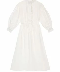 Seraphina CLOTHING THE LADDER LACE DRESS | Ecru Chambray