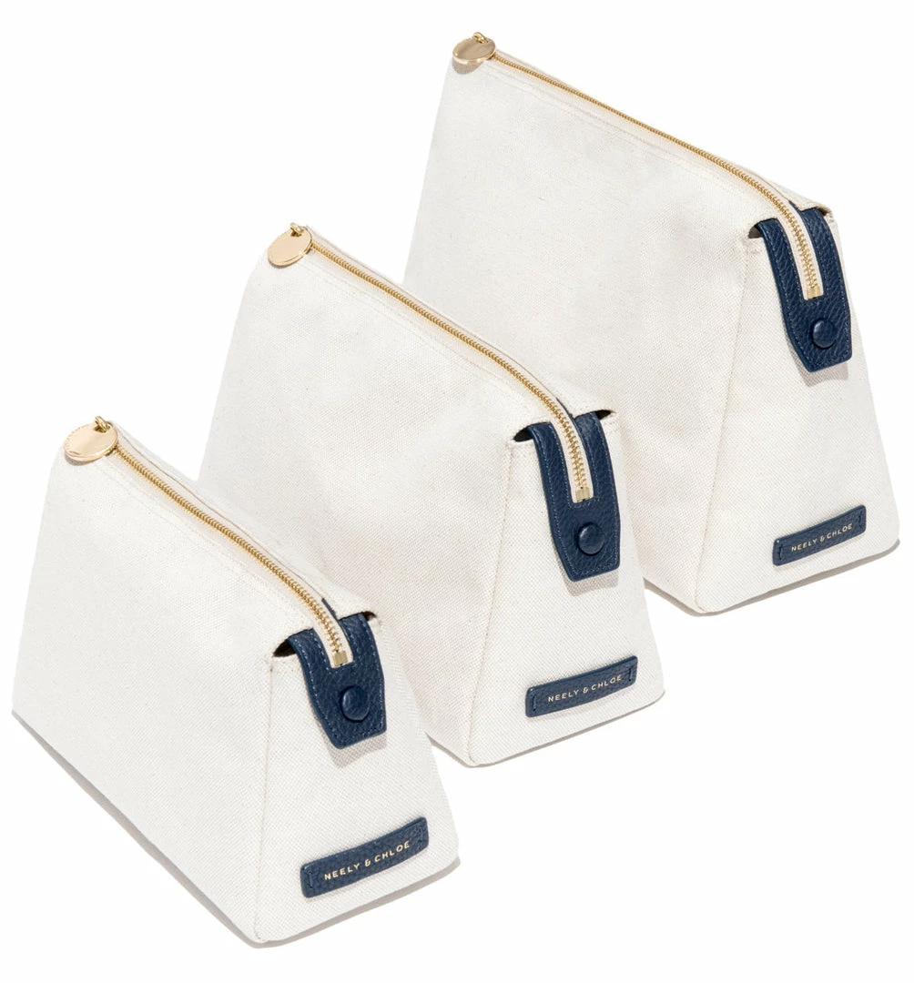 Neely & Chloe No. 30 The Small Canvas Pouch Pebble 11 Neely & Chloe No. 30 The Small Canvas Pouch Pebble