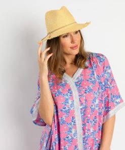 Hat Attack Classic Packable Travel Hat With Fringe- Toast