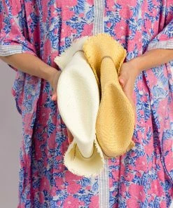 Hat Attack Classic Packable Travel Hat With Fringe- Toast