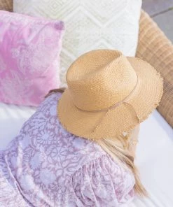 Hat Attack Classic Packable Travel Hat With Fringe- Toast