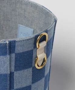 Salt The Checkered Denim Paloma Bucket Tote