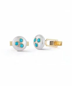 Couplet Father's Day Les Perles Turquoise Cuff Links