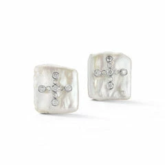 Couplet Les Perles Square Diamond Earrings