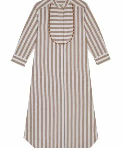 Seraphina THE MAXI BEACH SHIRT | Tan & White Stripe 8 Seraphina THE MAXI BEACH SHIRT | Tan & White Stripe