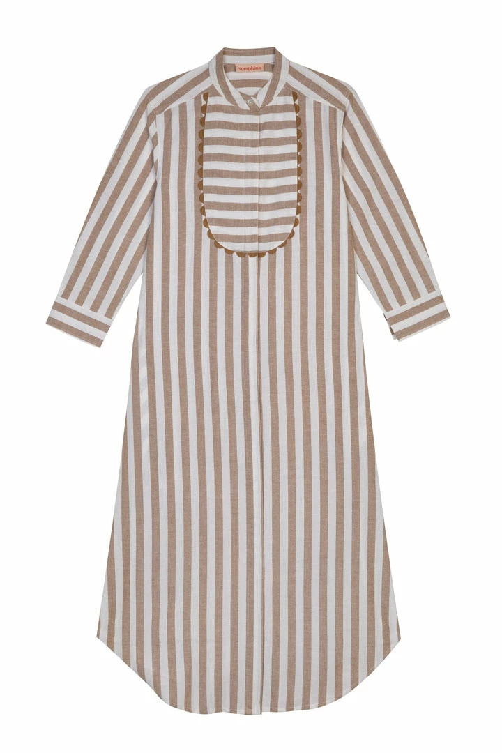 Seraphina THE MAXI BEACH SHIRT | Tan & White Stripe 5 Seraphina THE MAXI BEACH SHIRT | Tan & White Stripe