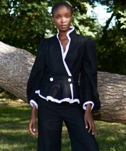 Anna Mason Stella Belted Jacket With Broidery Lace