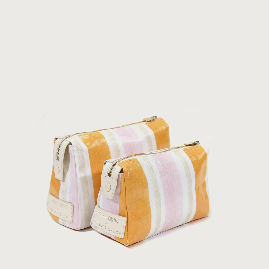 Neely & Chloe Ariel Okin X N&C Small Coated Canvas Pouch Striped ACCESSORIES 5 Neely & Chloe Ariel Okin X N&C Small Coated Canvas Pouch Striped ACCESSORIES