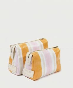 Neely & Chloe Ariel Okin X N&C Medium Coated Canvas Pouch Striped ACCESSORIES