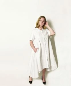 Jasmine Chong CLOTHING Amie Silk Poplin Shirtdress