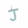 Briony Raymond Fine Jewelry Confetti Aquamarine Letter Pendant