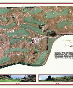 Vintage Golf Course Maps Father's Day Arcadia Bluffs Map