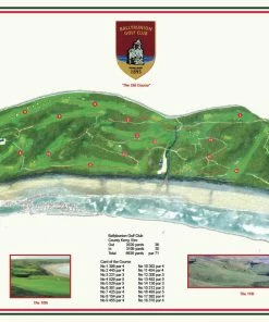 Vintage Golf Course Maps Ballybunion Map