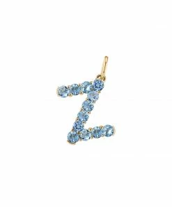 Briony Raymond Confetti Blue Topaz Letter Pendant