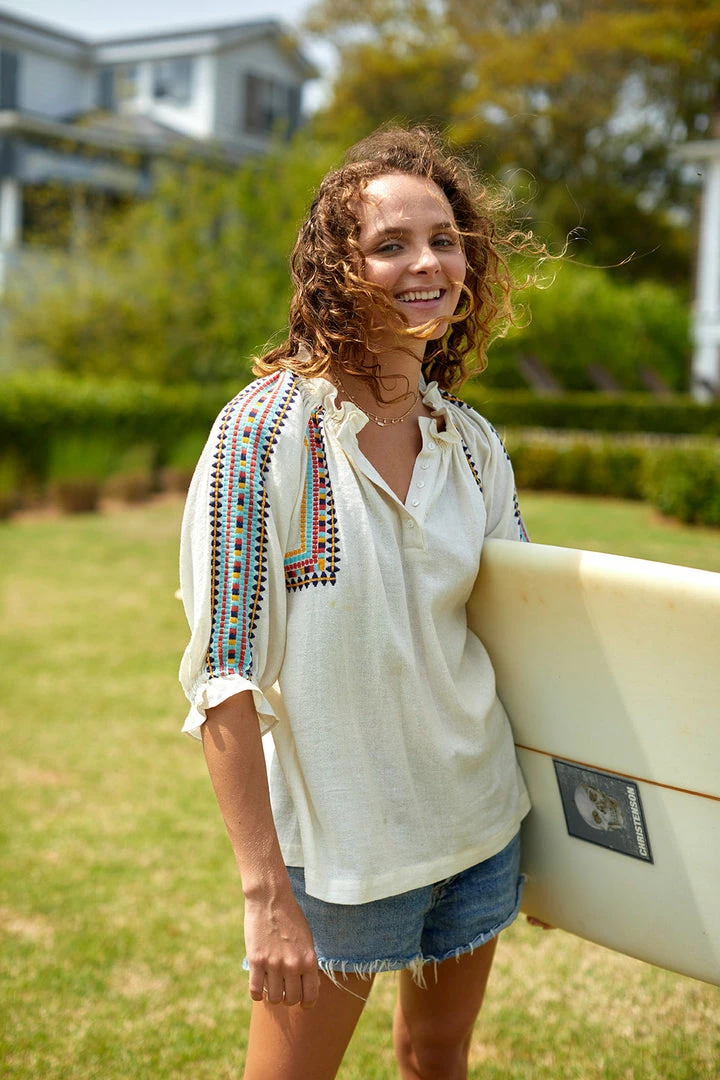 The Coast Brand WHAT'S HOT Boulder Top - Burnt Red/Light Blue/Navy/Saffron 4 The Coast Brand WHAT'S HOT Boulder Top - Burnt Red/Light Blue/Navy/Saffron