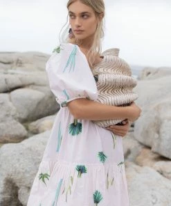 OLIPHANT Bubble Skirt Mini Dress- Frond Green