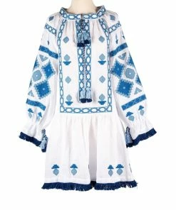 Larkin Lane Nomeda Embroidered Ukrainian Dress WHAT'S HOT