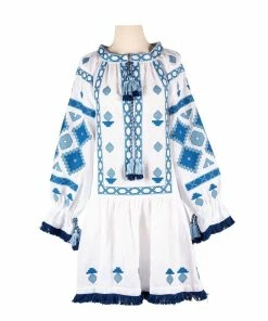 Larkin Lane Nomeda Embroidered Ukrainian Dress WHAT'S HOT