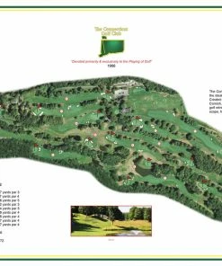 Vintage Golf Course Maps Connecticut Golf Club Father's Day