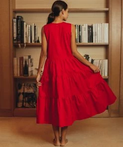 Daphne Wilde The Marie-Louise In Red Cotton