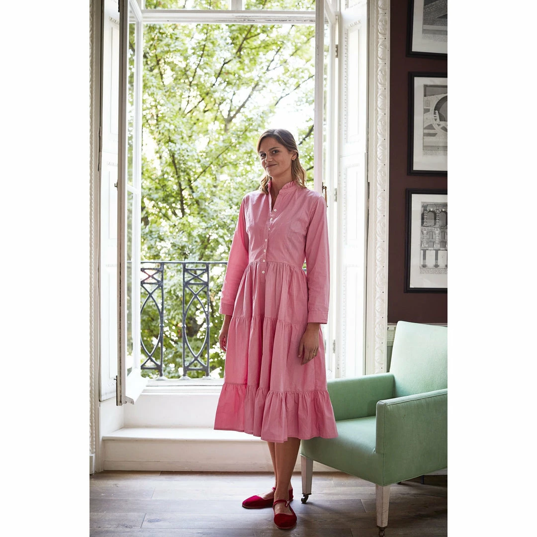 Daydress WHAT'S HOT Dakota Dress In Pink Poplin 6 Daydress WHAT'S HOT Dakota Dress In Pink Poplin