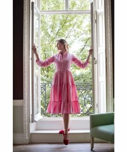 Daydress WHAT'S HOT Dakota Dress In Pink Poplin 9 Daydress WHAT'S HOT Dakota Dress In Pink Poplin