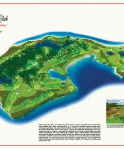 Vintage Golf Course Maps Fishers Island Map Father's Day