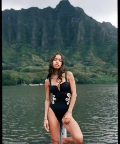 Follow Suit The Flora One Piece - Black & Ivory