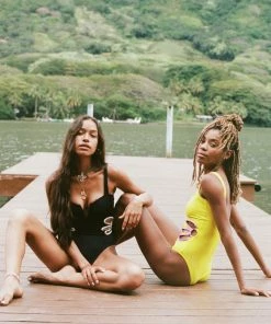 Follow Suit Mme. Mink The Flora One Piece - Yellow Iris & Orchid