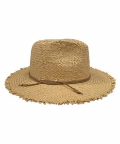 Hat Attack Classic Packable Travel Hat With Fringe- Toast