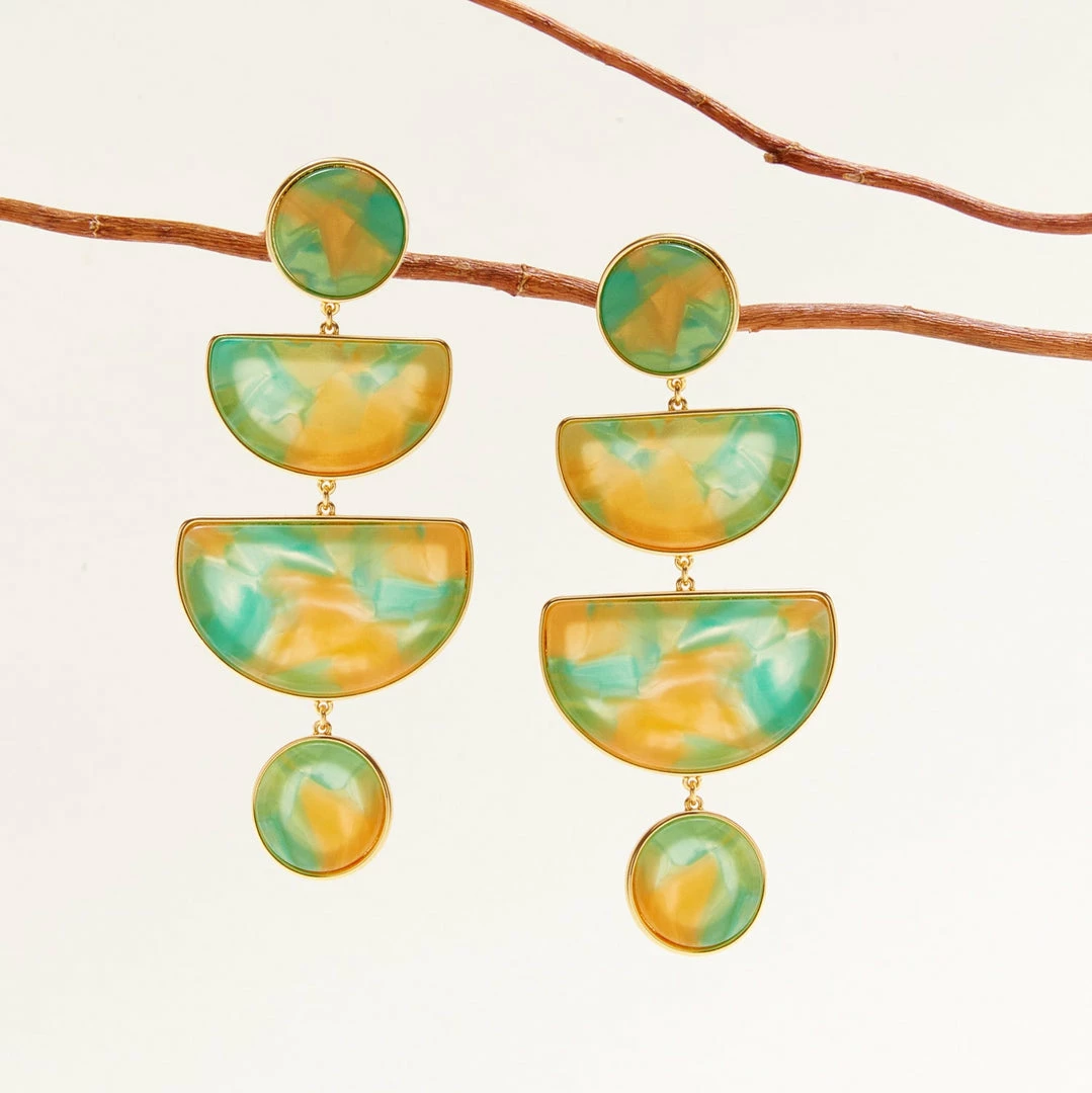 Mignonne Gavigan WHAT'S HOT Gabriella Drop Earrings Green Yellow 4 Mignonne Gavigan WHAT'S HOT Gabriella Drop Earrings Green Yellow