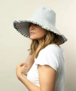 Hat Attack Canvas Packable Hat- Ocean Stripe