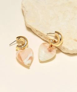 Mignonne Gavigan Heart Drop Hoop Earrings Gold WHAT'S HOT