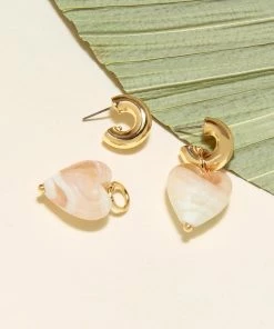 Mignonne Gavigan Heart Drop Hoop Earrings Gold WHAT'S HOT