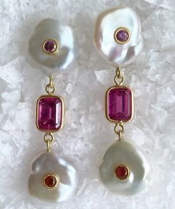 Couplet ACCESSORIES Les Perles Gem Drop Earrings