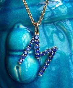 Briony Raymond Fine Jewelry Confetti Sapphire Letter Pendant