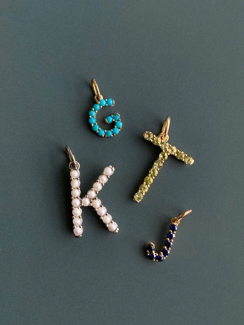 Briony Raymond Confetti Blue Topaz Letter Pendant 4 Briony Raymond Confetti Blue Topaz Letter Pendant