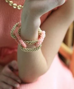 SH Designs Gold With Pink Bracelet